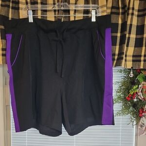 Tek Gear Black Shorts with Purple Accents
